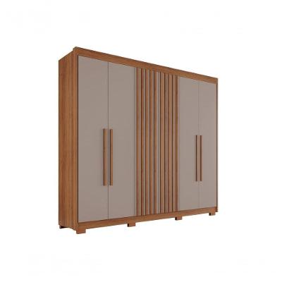 Guarda Roupa Casal Granada 6 Portas de Bater 6 Gavetas Cinamomo com Off White