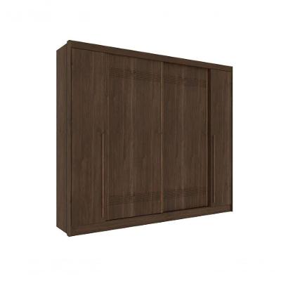 Guarda Roupa Casal Cairo 4 Portas Correr E Articulada Tcil Cacau/off White