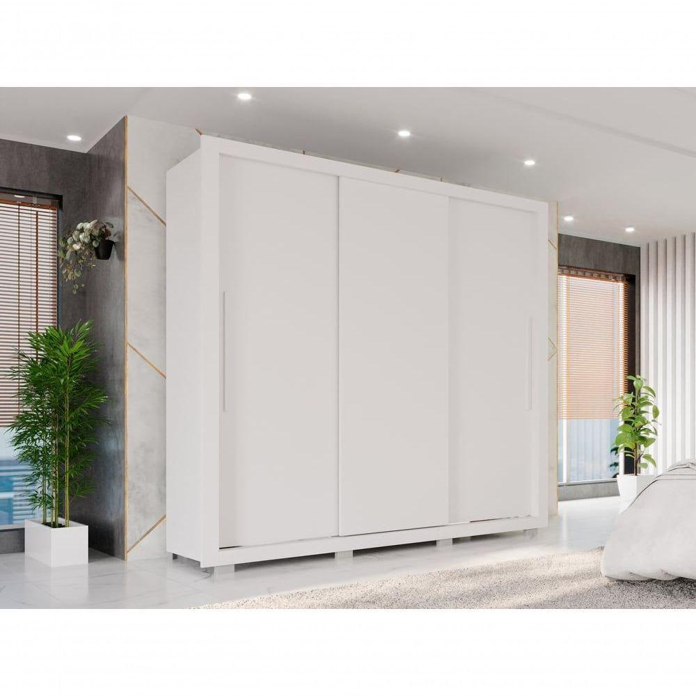 Guarda Roupa Casal Panamá 3 Portas 4 Gavetas Salleto Branco - 10