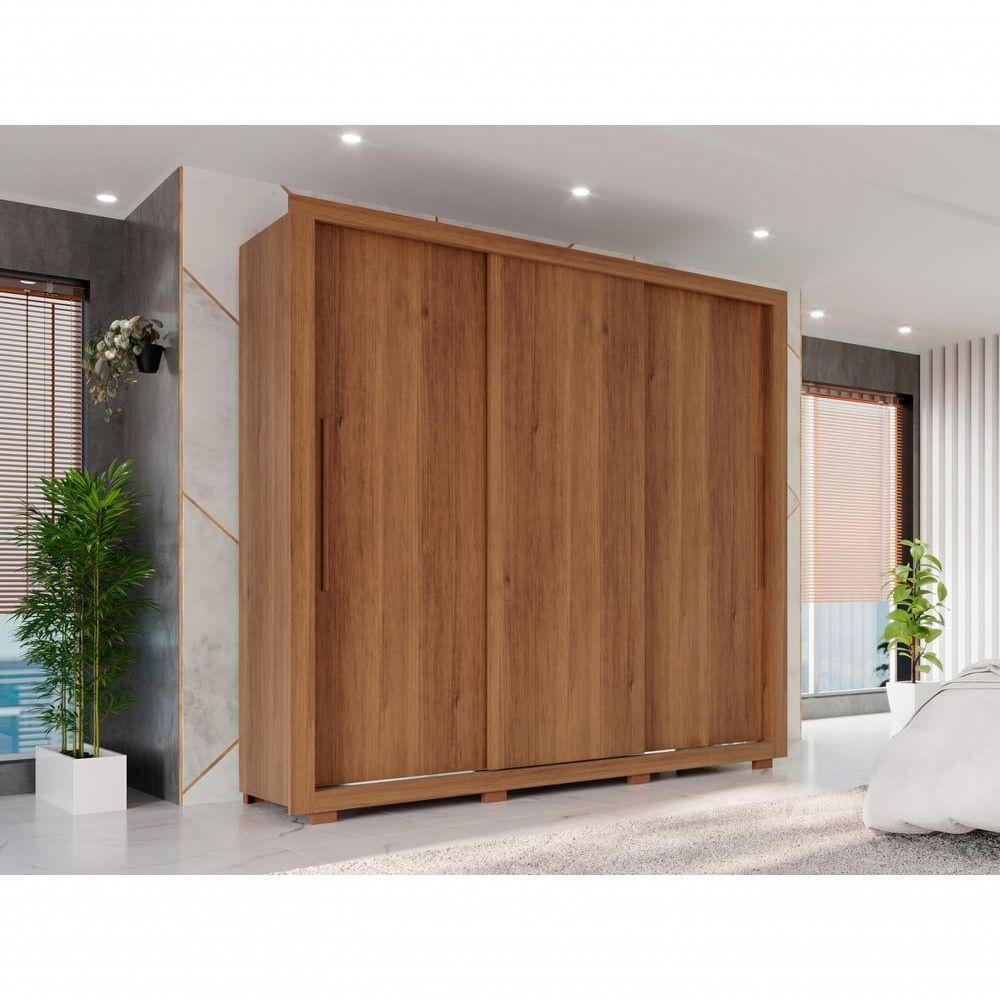 Guarda Roupa Casal Panamá 3 Portas 4 Gavetas Salleto Cinamomo - 8