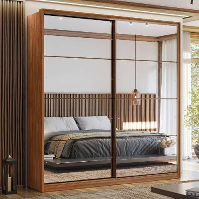 Guarda Roupa Casal Belga 2 Portas De Espelho - Élpis Móveis Nogueira Touch