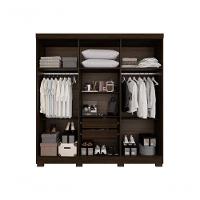 Guarda Roupa Casal 6 Portas Recife Com Espelho Salleto Savana/off White - 6