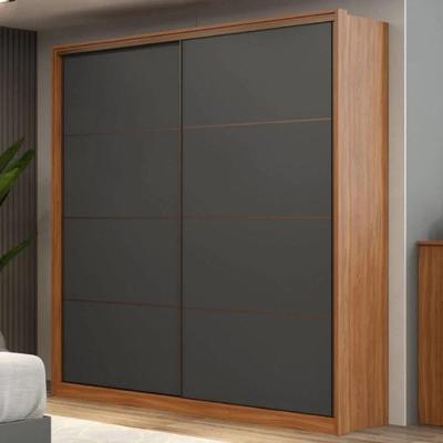 Guarda Roupa Casal Belga 2 Portas Madeira - Élpis Móveis Amêndola Touch-grafito