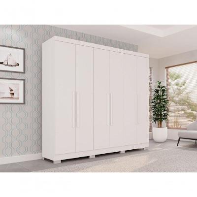 Guarda Roupa Casal Recife 6 Portas Cinamomo - Off White MDP Salleto Móveis