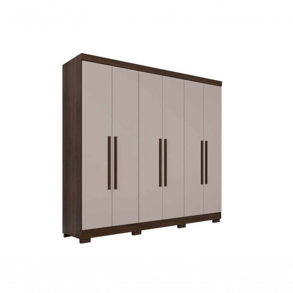 Guarda Roupa Casal 6 Portas Recife Salleto Savana/off White - 1