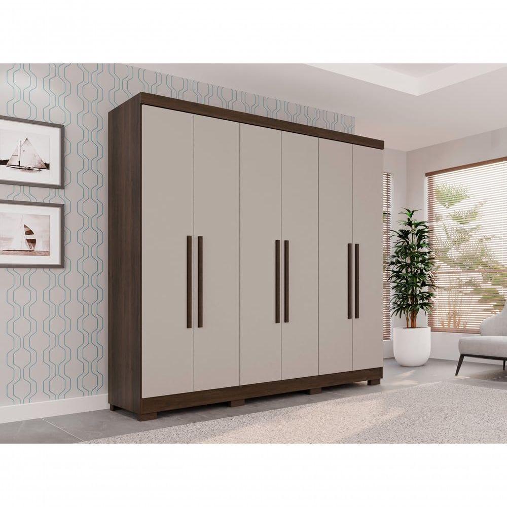 Guarda Roupa Casal 6 Portas Recife Salleto Savana/off White - 7