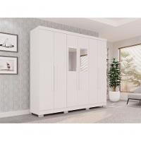 Guarda Roupa Casal 6 Portas Recife Com Espelho Salleto Branco - 3