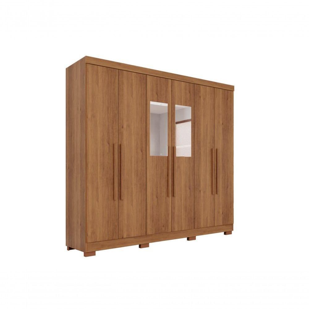 Guarda Roupa Casal 6 Portas Recife Com Espelho Salleto Cinamomo - 1