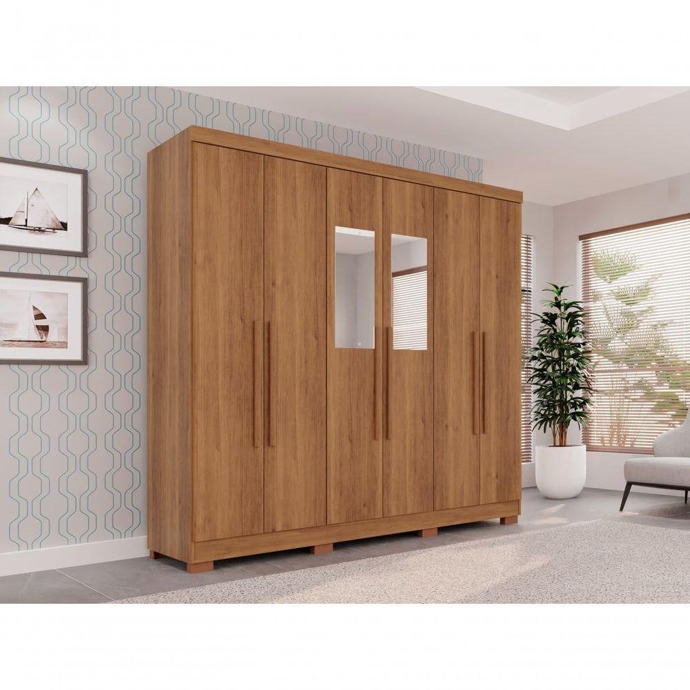 Guarda Roupa Casal 6 Portas Recife Com Espelho Salleto Cinamomo - 8