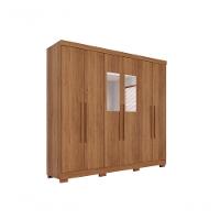 Guarda Roupa Casal 6 Portas Recife Com Espelho Salleto Cinamomo - 1