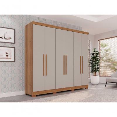 Guarda Roupa Casal Recife 6 Portas Cinamomo-Off White MDP