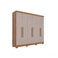 Guarda Roupa Casal 6 Portas Recife Salleto Cinamomo/off White - 1