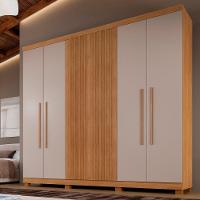 Guarda Roupa Millano Ripado 6 Portas Benetil Cinamomo/off White