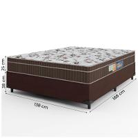 Cama Box Casal Colchão Espuma Orthoface Polar 138x188x63cm Marrom Suporta Até 120kg p/ Pessoa Marrom - 2