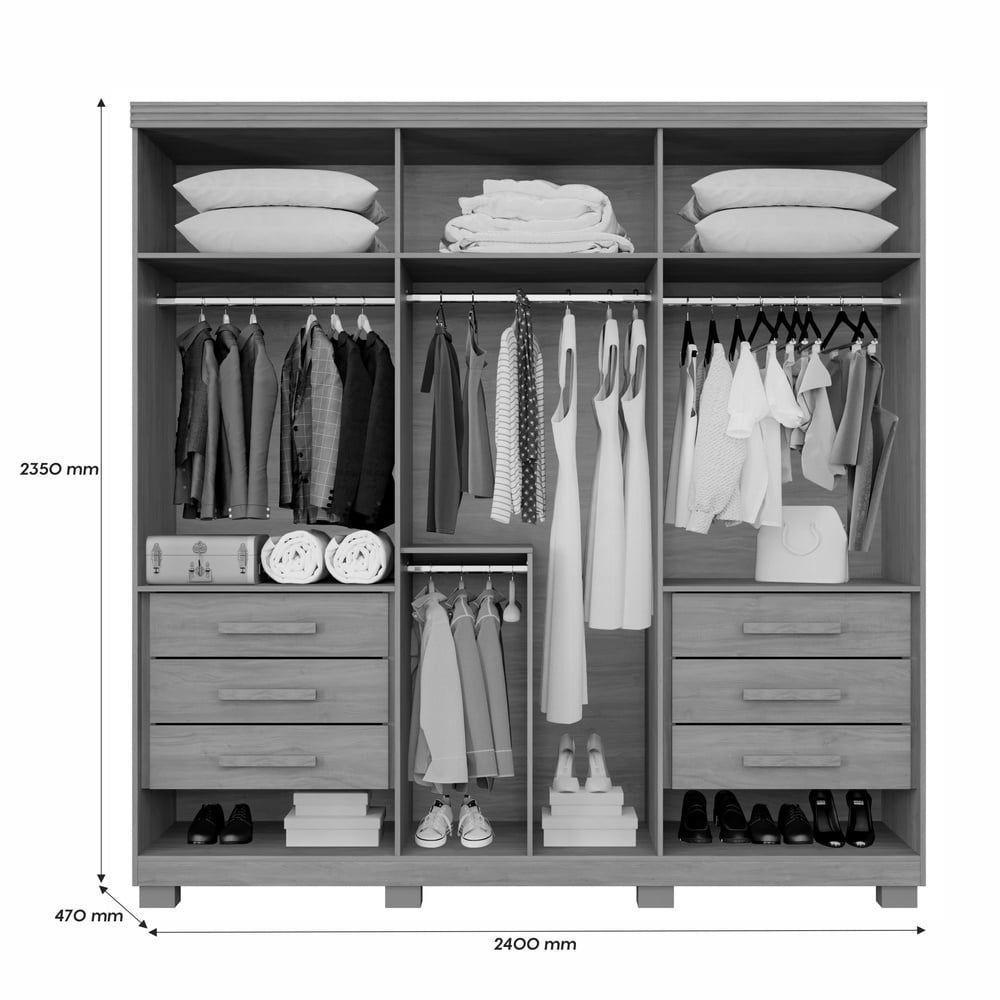 Guarda Roupa Moscou 6 Portas Benetil Cinamomo/off White - 4