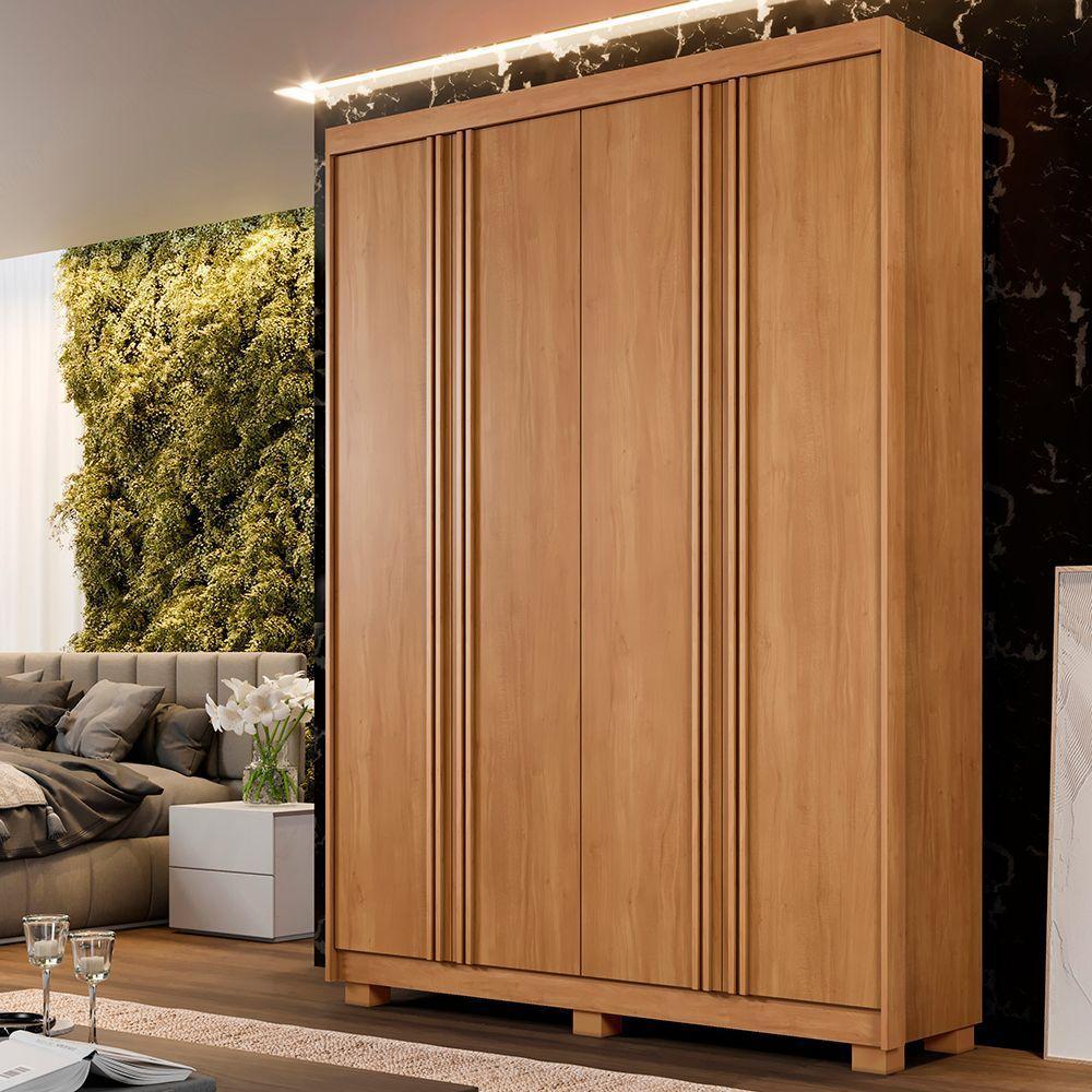 Guarda Roupa Lisboa Ripado 4 Portas Benetil Cinamomo - 4