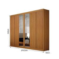 Guarda Roupa New Braga 06 Portas Ripado C/ Kit 4 Espelho Cinamomo - 2