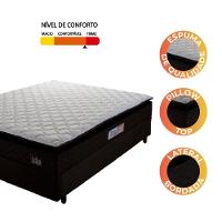 Cama Box Casal Colchão Espuma D45 Pillow Top Strong 138X188X62Cm Marrom/Branco - 3