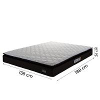 Cama Box Casal Colchão Espuma D45 Pillow Top Strong 138X188X62Cm Marrom/Branco