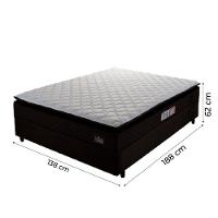 Cama Box Casal Colchão Espuma D45 Pillow Top Strong 138X188X62Cm Marrom/Branco - 5