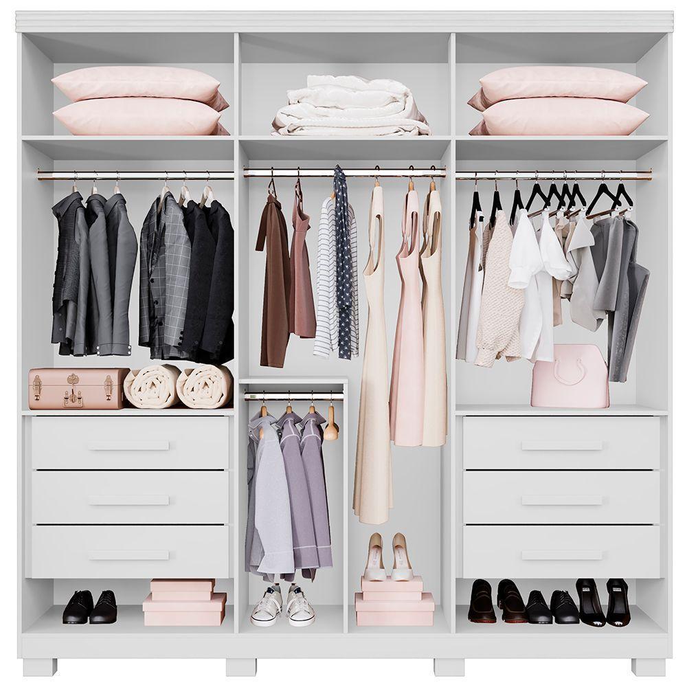 Guarda Roupa Moscou 6 Portas Benetil Branco - 4