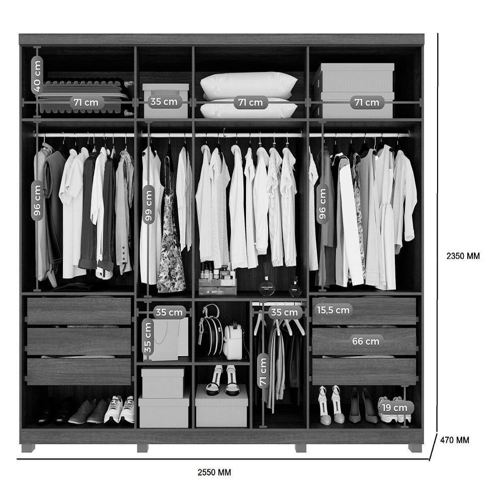 Guarda Roupa Istambul 7 Portas Benetil Cinamomo/off White - 2