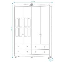 Guarda Roupa Infantil Elô 4 Portas - Moveis Peroba Amendoa/off White - 3