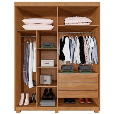 Guarda Roupa Filadélfia 4 Portas 3 Gavetas Cinamomo MDP