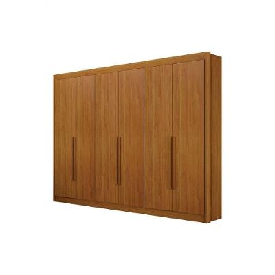 Guarda Roupa Casal Diamante Gold 6 Portas de Bater 4 Gavetas Cinamomo MDF