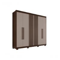 Guarda Roupa Casal Ripado Com 6 Portas E 6 Gavetas Granada - Salleto Savana/off White - 1