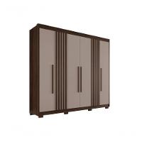 Guarda Roupa Casal Ripado Com 6 Portas E 6 Gavetas Granada - Salleto Savana/off White - 2