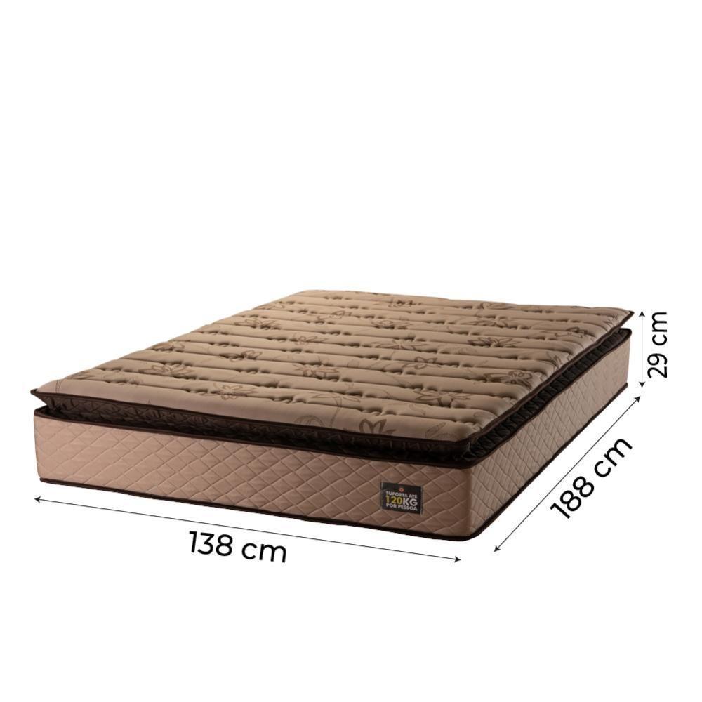 Cama Box Casal Colchão Espuma D33 Pillow Top Van Gogh 138X188X67Cm Marrom - 4