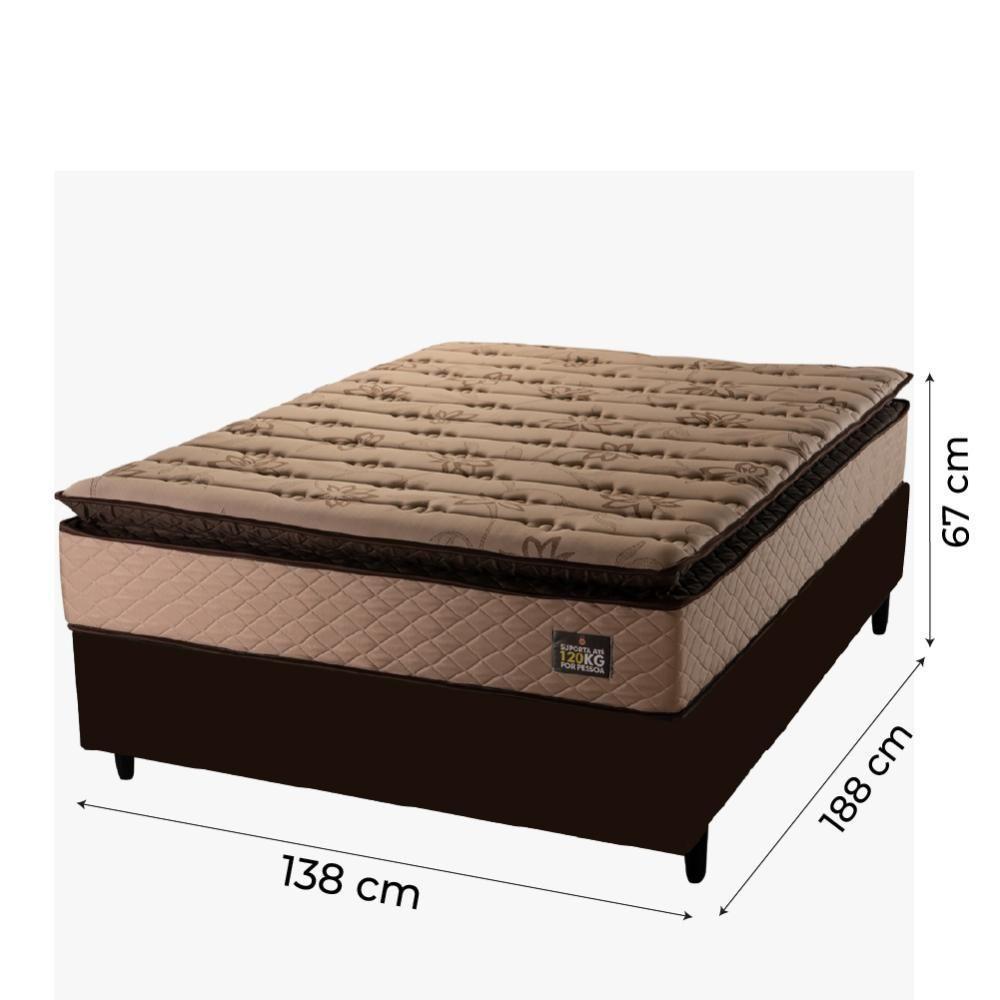 Cama Box Casal Colchão Espuma D33 Pillow Top Van Gogh 138X188X67Cm Marrom - 5