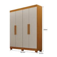 Guarda Roupa Solteiro 4 Portas 2 Gavetas Canadá S/ Espelho Com Pés - Leifer Cinamomo/off White - 2