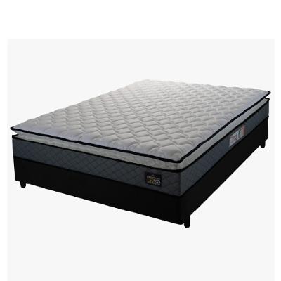 Cama Box Casal Colchão Espuma D33 Pillow Top Millenium 138x188x57cm Cinza-Preto Hellen