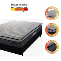 Cama Box Casal Colchão Espuma D33 Pillow Top Millenium 138x188x57cm Cinza-Preto Hellen - 3