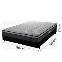 Cama Box Casal Colchão Espuma D33 Pillow Top Millenium 138x188x57cm Cinza-Preto Hellen - 5