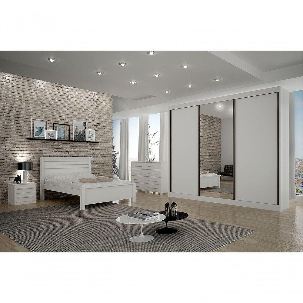 Guarda Roupa San Marino Premium 3 Portas 4 Gavetas C/espelho Leifer Branco - 4