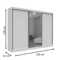 Guarda Roupa San Marino Premium 3 Portas 4 Gavetas C/espelho Leifer Branco - 2