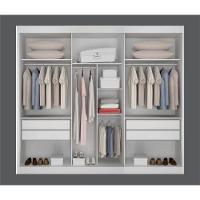 Guarda Roupa San Marino Premium 3 Portas 4 Gavetas C/espelho Leifer Branco - 3
