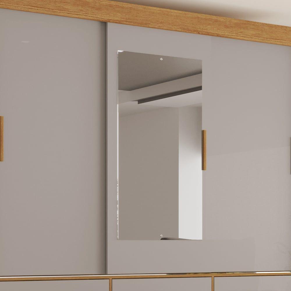 Guarda Roupa New Star 2 Portas 6 Gavetas Com Espelho Salleto Savana/off White - 6