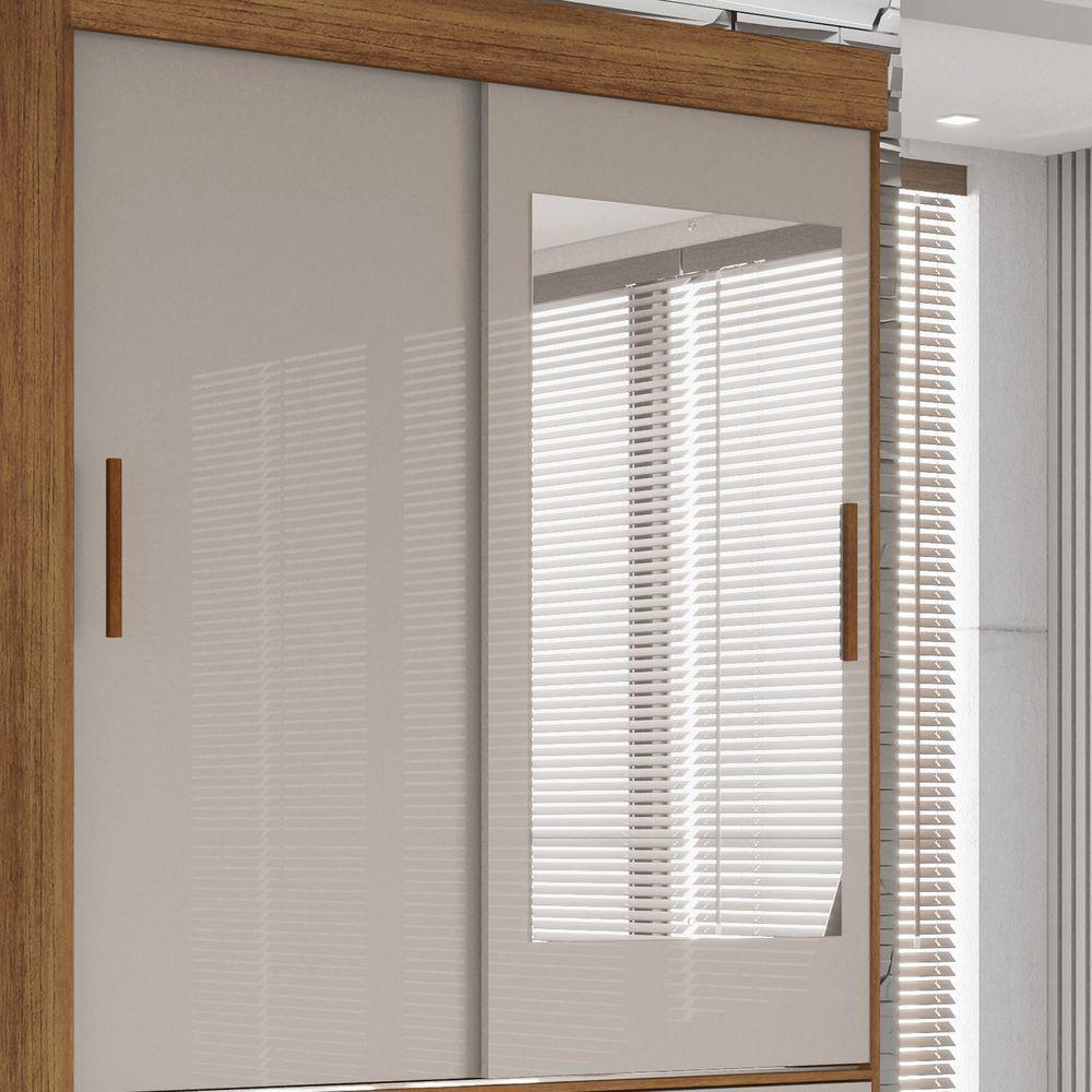 Guarda Roupa New Star 2 Portas 6 Gavetas Com Espelho Salleto Savana/off White - 8