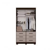 Guarda Roupa New Star 2 Portas 6 Gavetas Com Espelho Salleto Savana/off White - 2