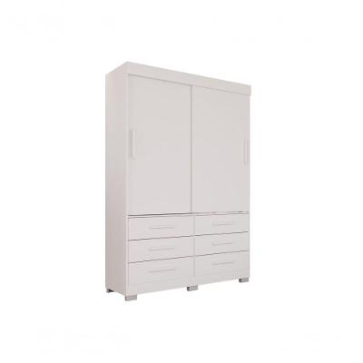Guarda Roupa New Star 2 Portas 6 Gavetas Branco MDP Sallêto Móveis