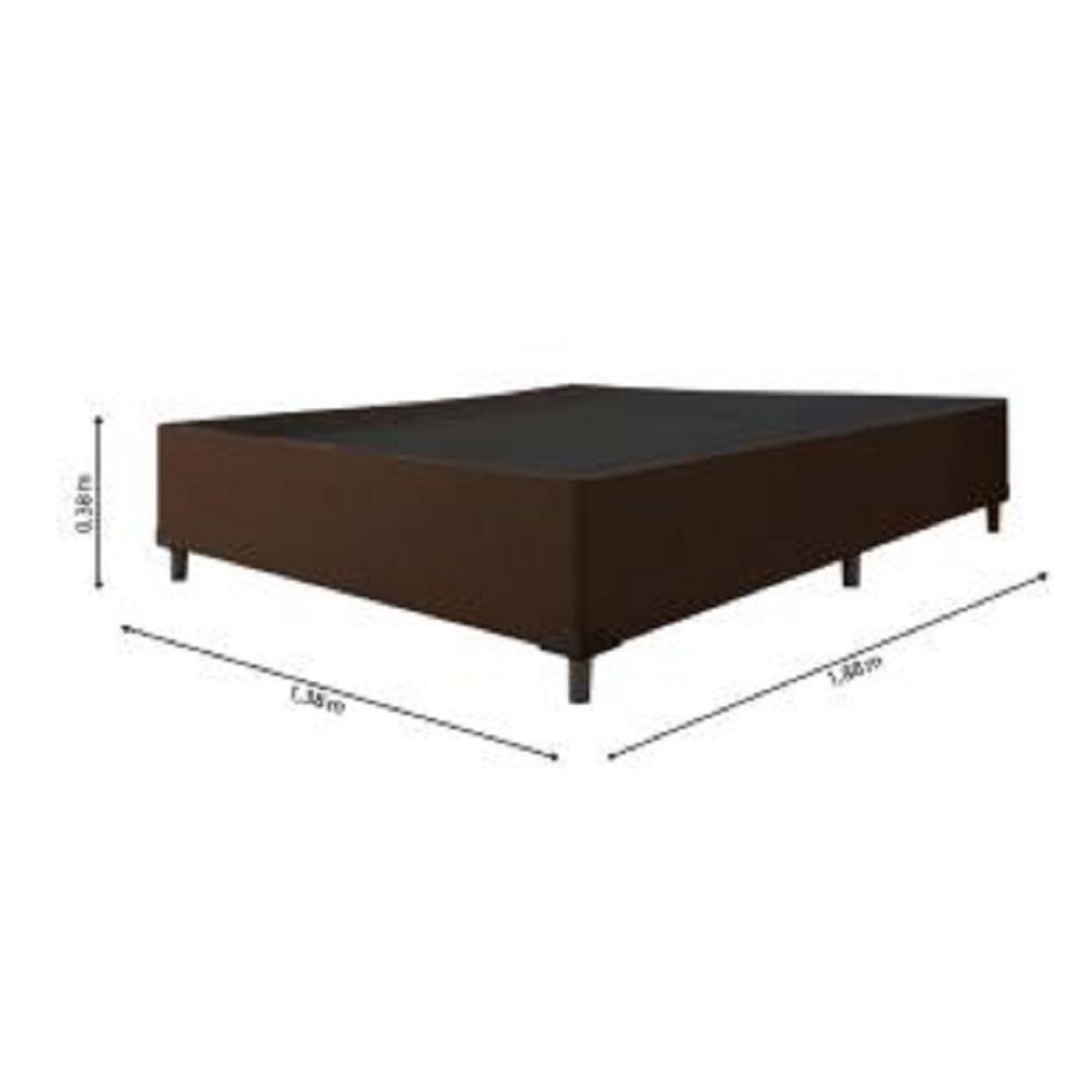 Cama Box Casal 1,38m Com 38cm De Altura Suede Prince Marrom Marrom - 2