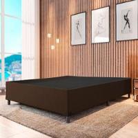 Cama Box Casal 1,38m Com 38cm De Altura Suede Prince Marrom Marrom