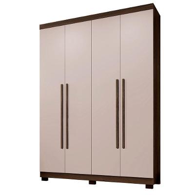 Guarda Roupa New Master 4 Portas 4 Gavetas Imbuia-off White MDP