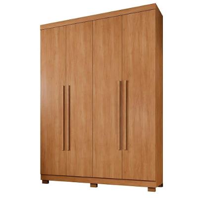 Guarda Roupa New Master 4 Portas de Bater 4 Gavetas Cinamomo MDP