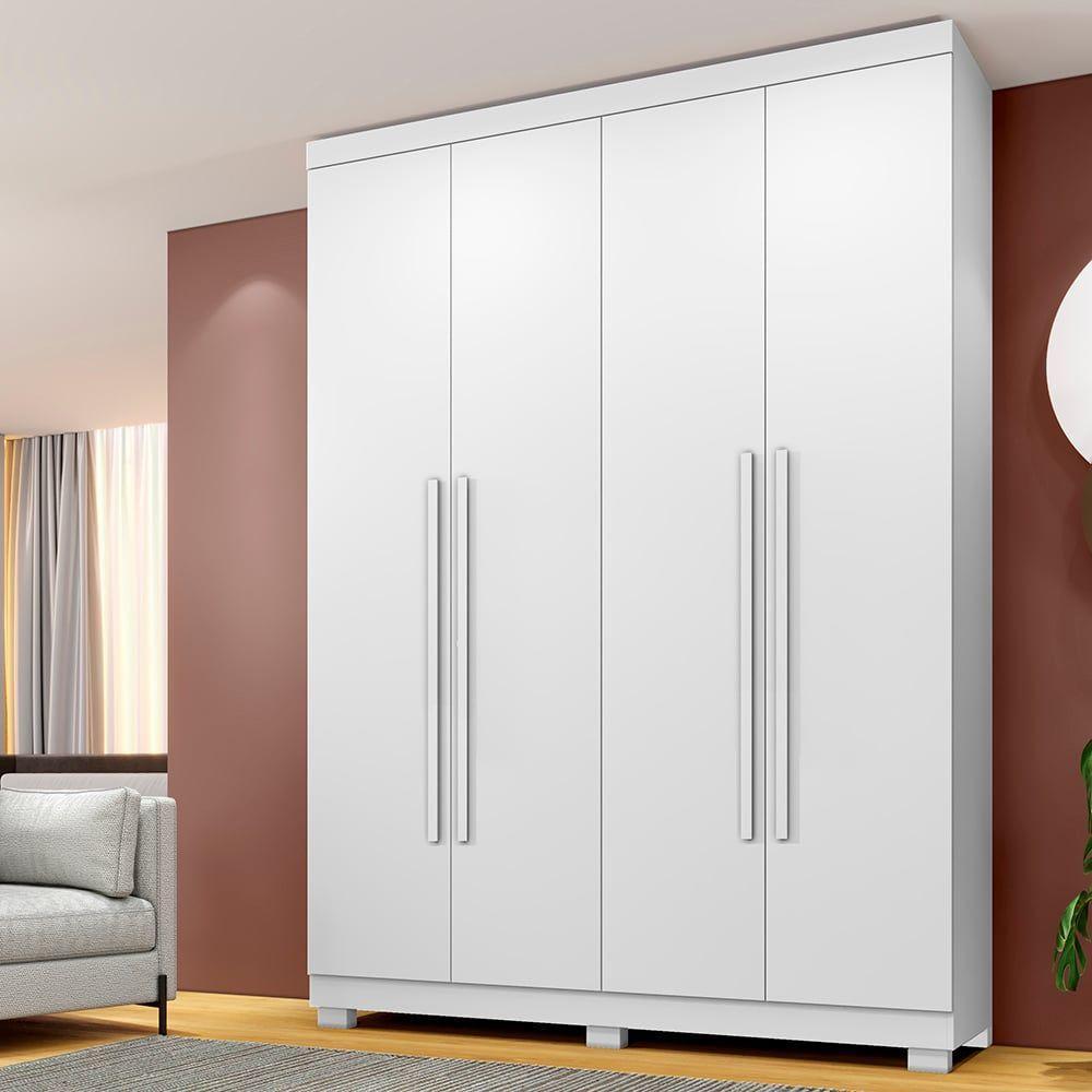 Guarda Roupa New Master 4 Portas Benetil Branco - 4