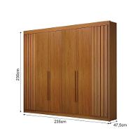 Guarda-roupa 06 Portas São Carlos S/ Espelho - Leifer Móveis Cinamomo - 3